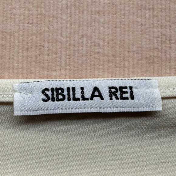 Sibilla Rei Beige Mesh Ruffle Top Women’s L Italy Made Sheer Romantic Blouse - Picture 5 of 8